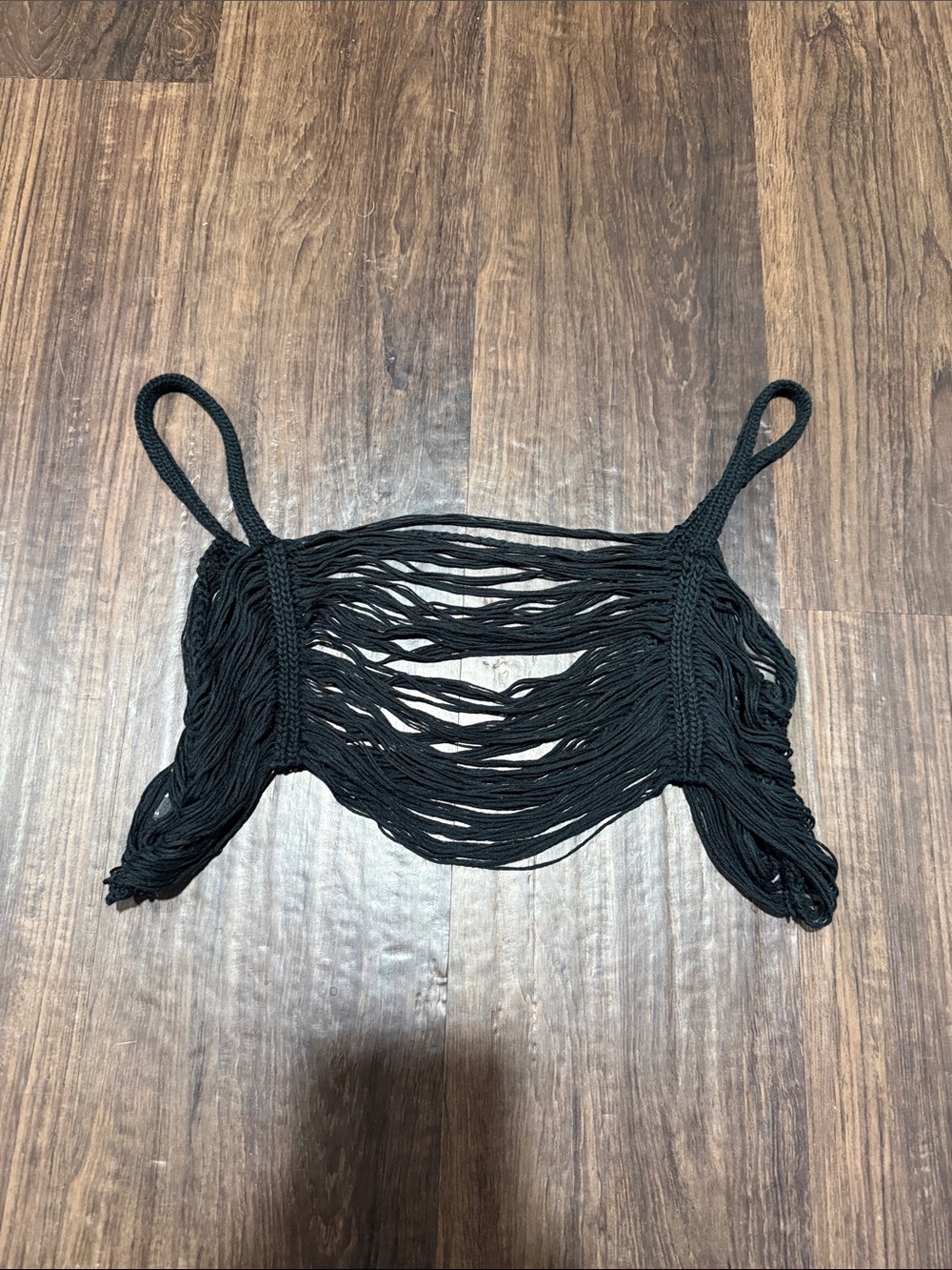 Missguided Black Fringed Knit Camisole